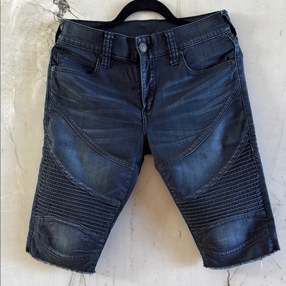 True Religion Men's Black Denim Shorts